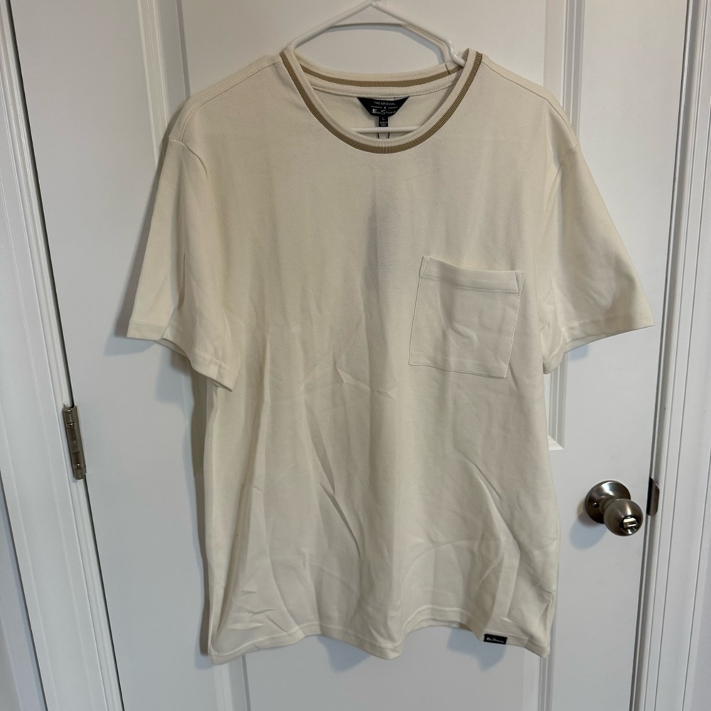 Ben Sherman Mens T-Shirt Large Crew Neck Short Sleeve Stretch Pocket Tee $69